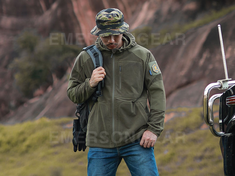 Emersongear Corn Plaid Fleece Outdoor Taktische Kapuzenjacke „Mastiff“